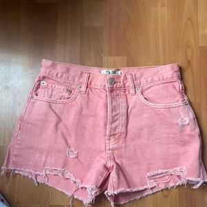 Pink free people jean shorts